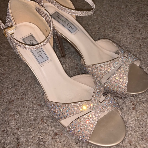 gold rhinestone high heels - Picture 2 of 3
